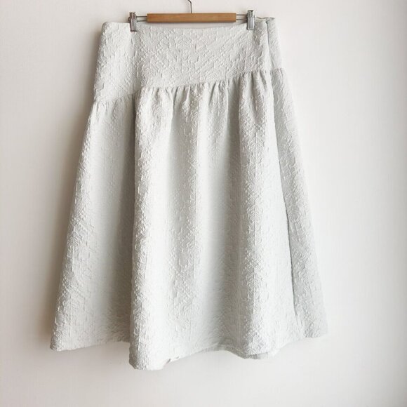 Zara Textured Jacquard Mid Skirt Off White XXL - Picture 4 of 7